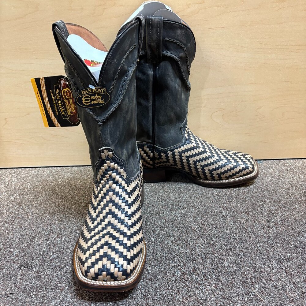Dan Post Men's Keaton Leather Cowboy Boot - Bone & Black